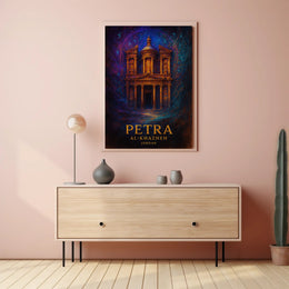 Al Khazneh Petra Travel Poster Vintage Wall Art