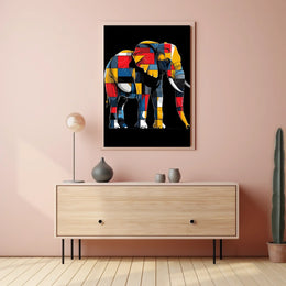 Colorful Elephant Mosaic Poster
