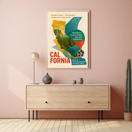 California Golden State Wall Art Print PosterGoat