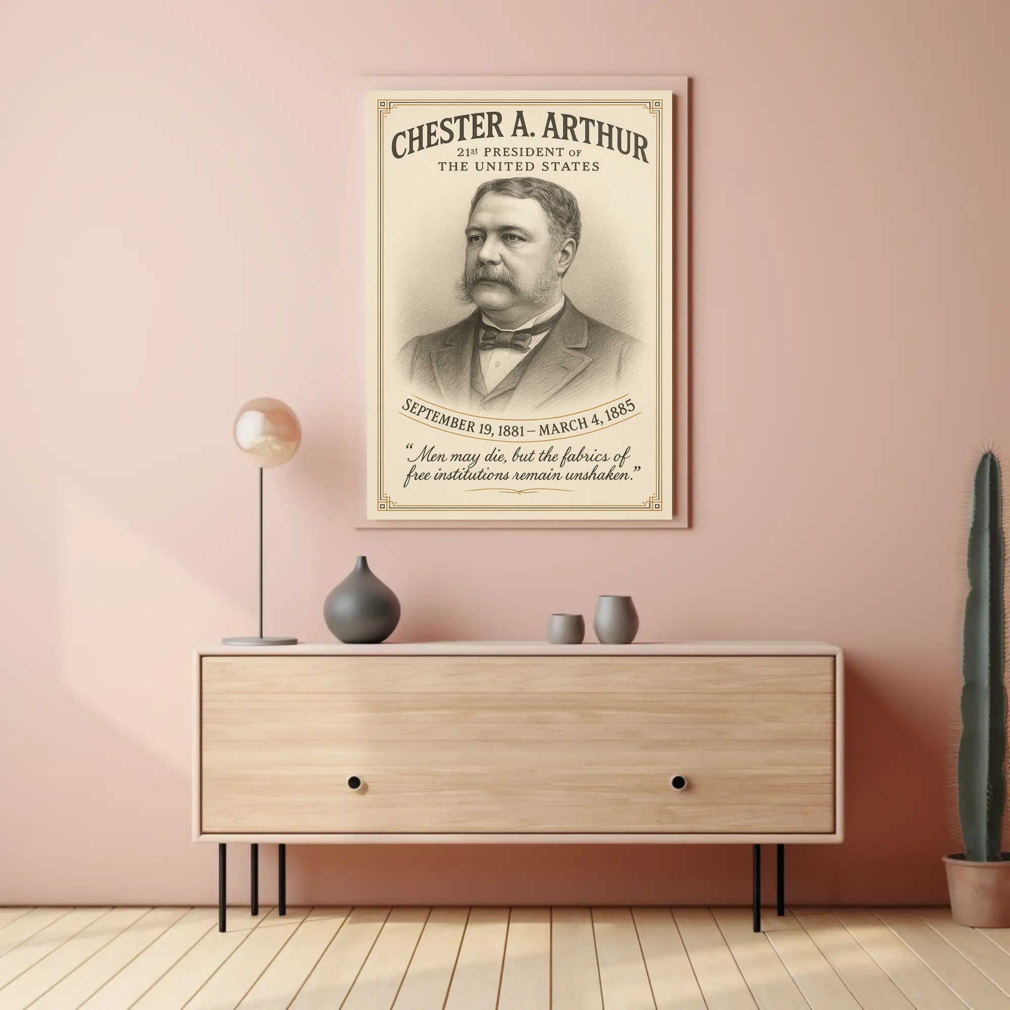 Chester A Arthur 21st President Sketch Poster Art Print PosterGoat