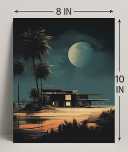 Moonlit Modern Oasis Modern Poster PosterGoat