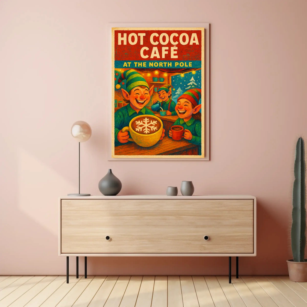 Hot Cocoa Café At The North Pole Poster