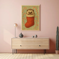 Holiday Hedgehog in a Stocking Poster