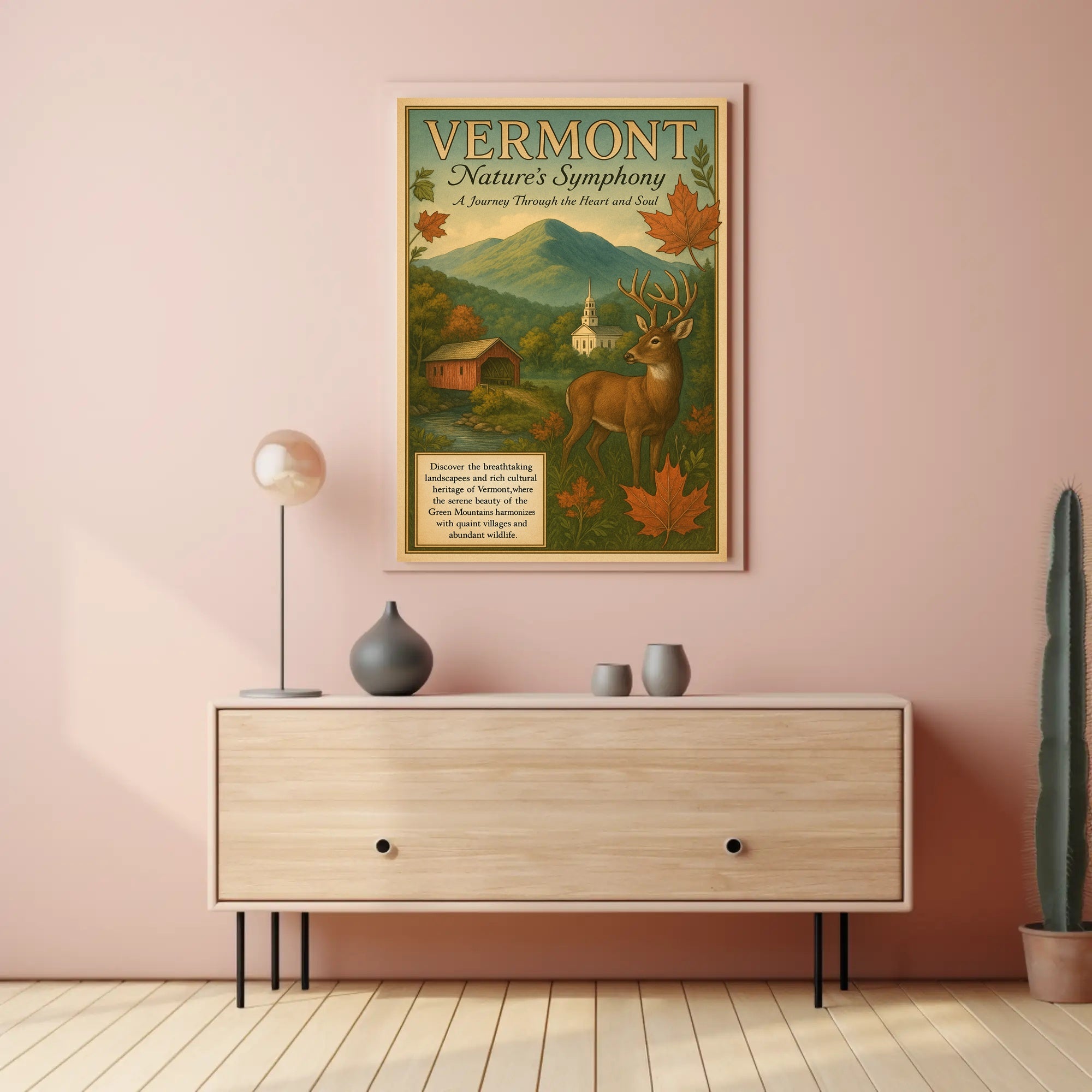 Vermont Scenic Beauty Vintage Travel Promotion Poster