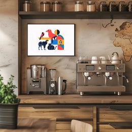 Stylized Geometric Animal Art Poster for Walls