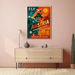 Austria Retro Travel Art with Vibrant Cultural Heritage Poster PosterGoat