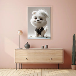 Cute Cartoon Dog in Suit Animal Poster PosterGoat