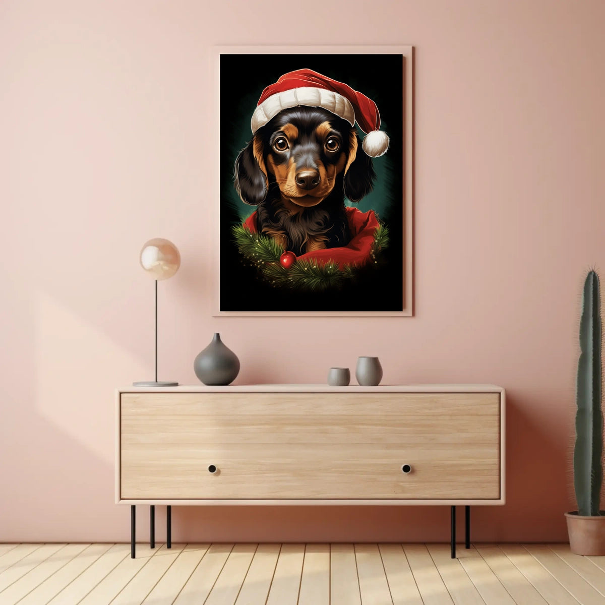 Dachshund Holiday Cheer Christmas Dog Breed Poster