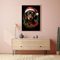 Dachshund Holiday Cheer Christmas Dog Breed Poster