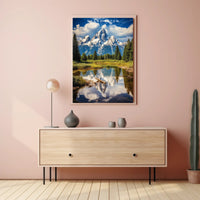 Grand Teton Travel Poster Vintage Mountain Print