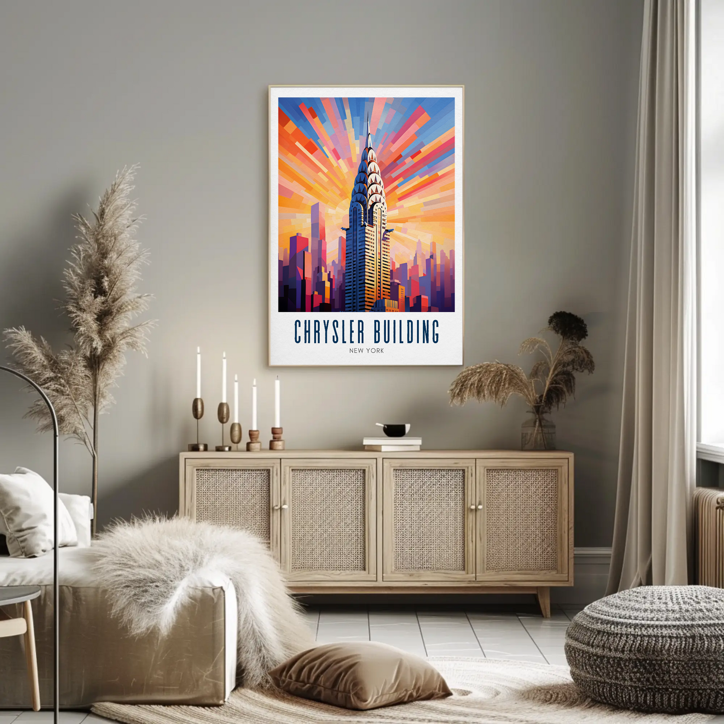 Chrysler Building New York Skyline Rays Poster