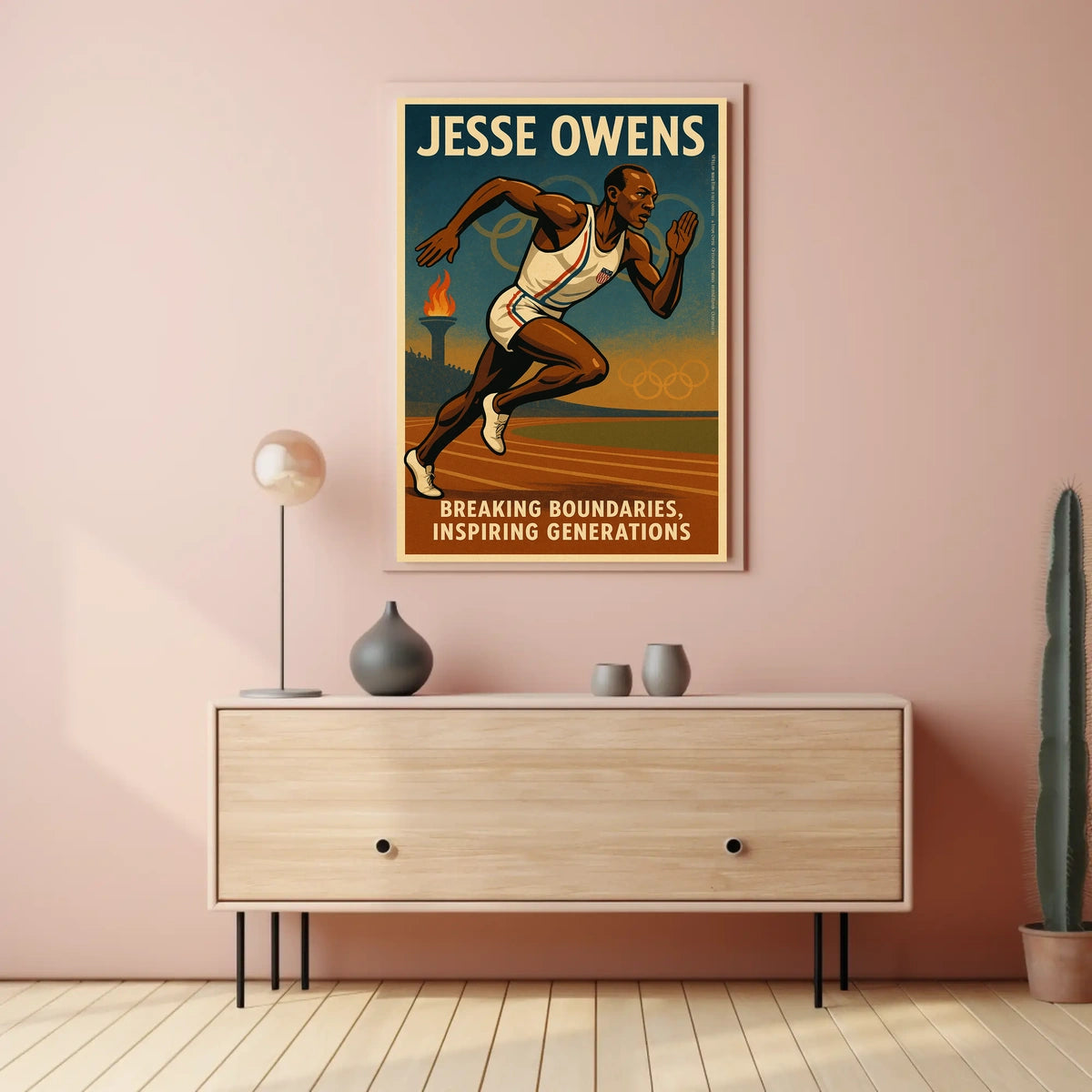 Jesse Owens Vintage Olympic Motivational Poster Art