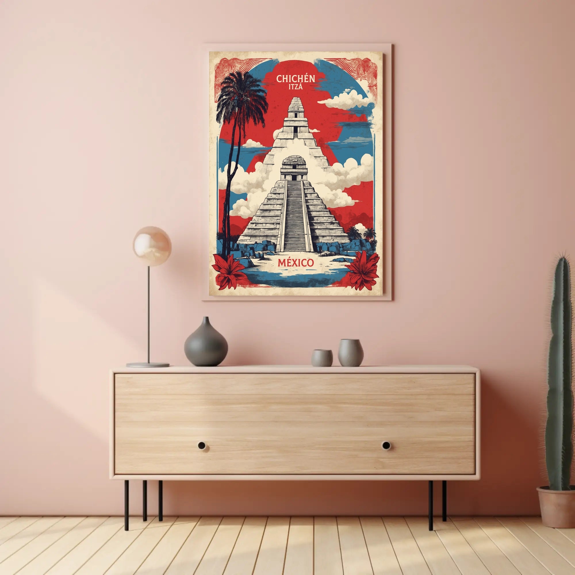 Chichén Itzá Adventure Vintage Travel Poster