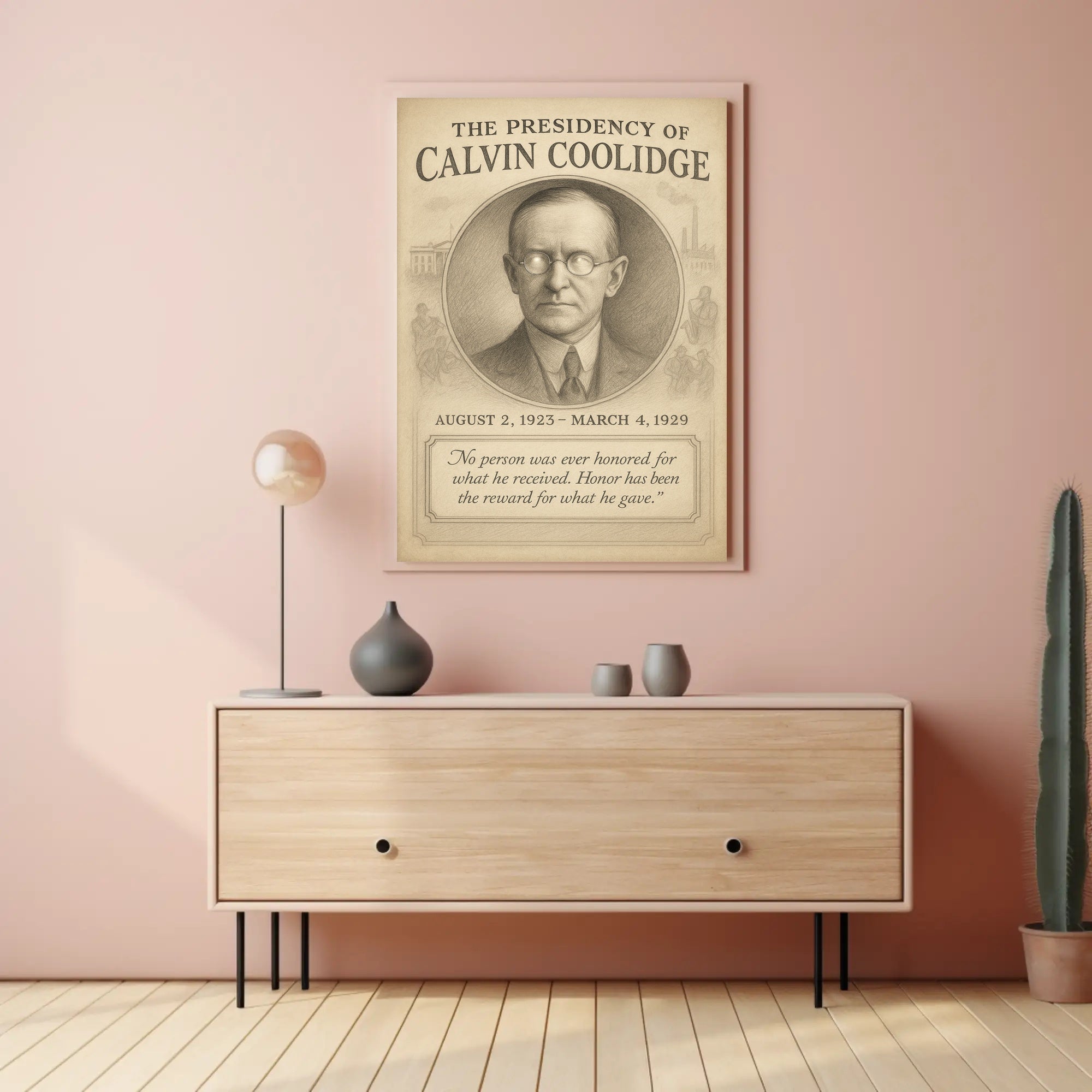 Calvin Coolidge Presidency Overview Art Print Wall Decor PosterGoat