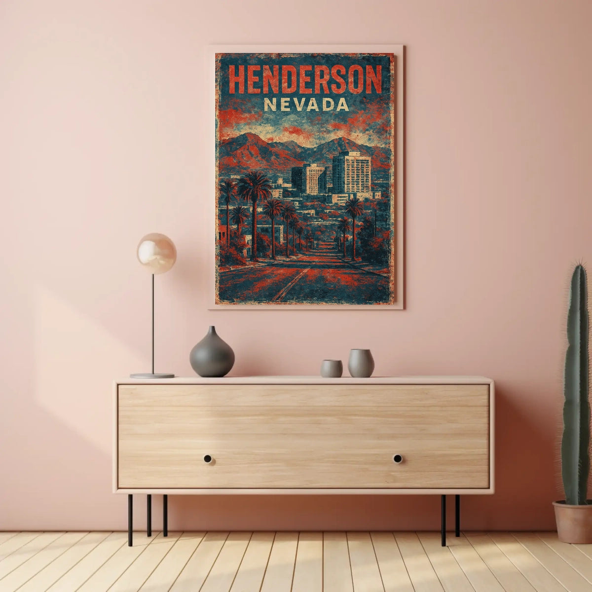 Henderson Cityscape Nostalgia Retro Travel Poster