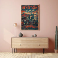 Henderson Cityscape Nostalgia Retro Travel Poster