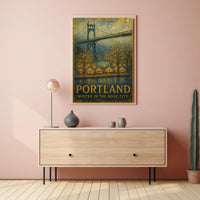 Portland Winter In The Rose City Poster