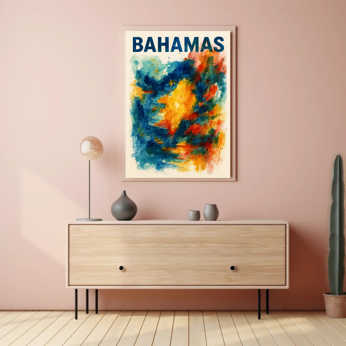 Vibrant Bahamas Tropical Sunset Wanderlust Poster