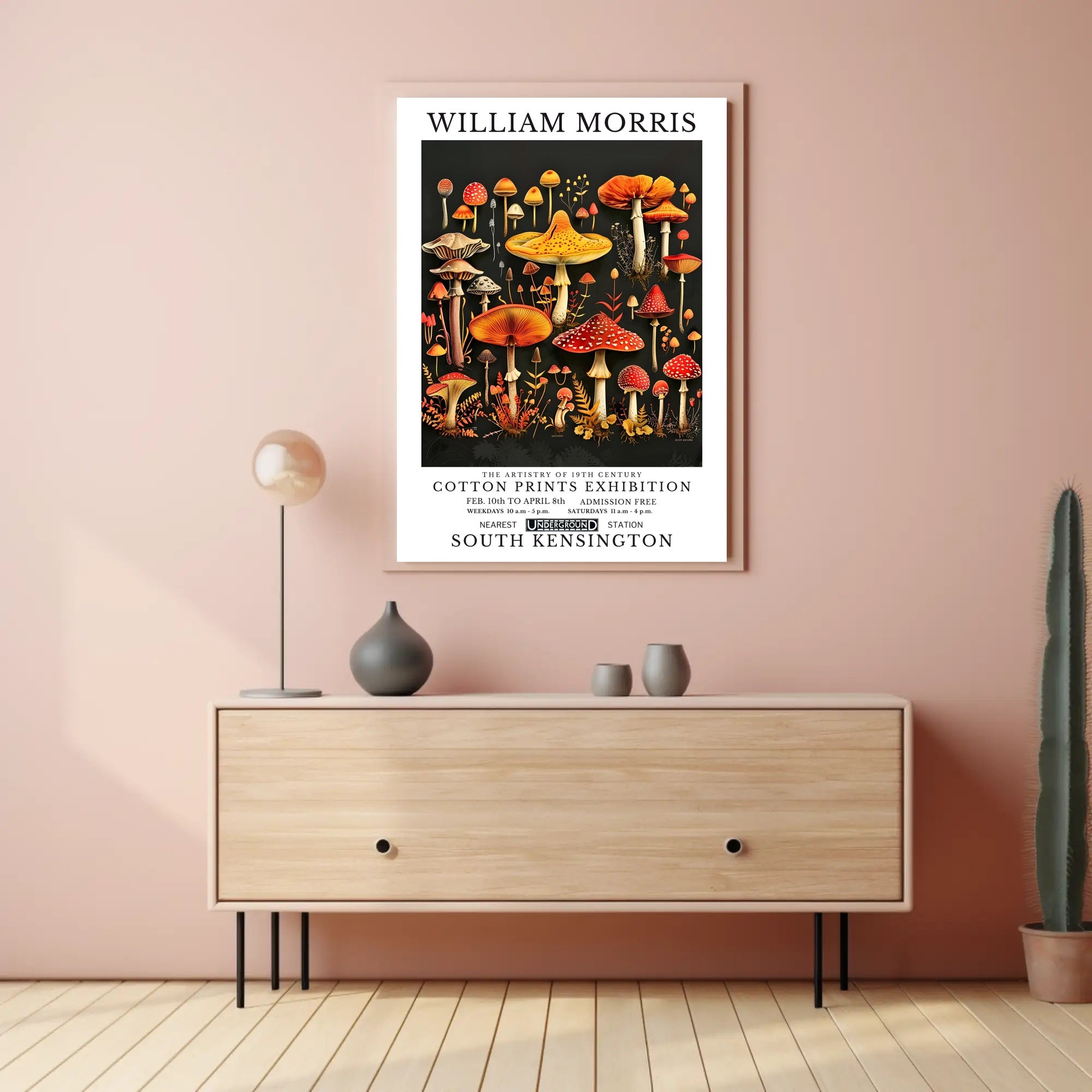 William Morris Cotton Prints Exhibition Poster