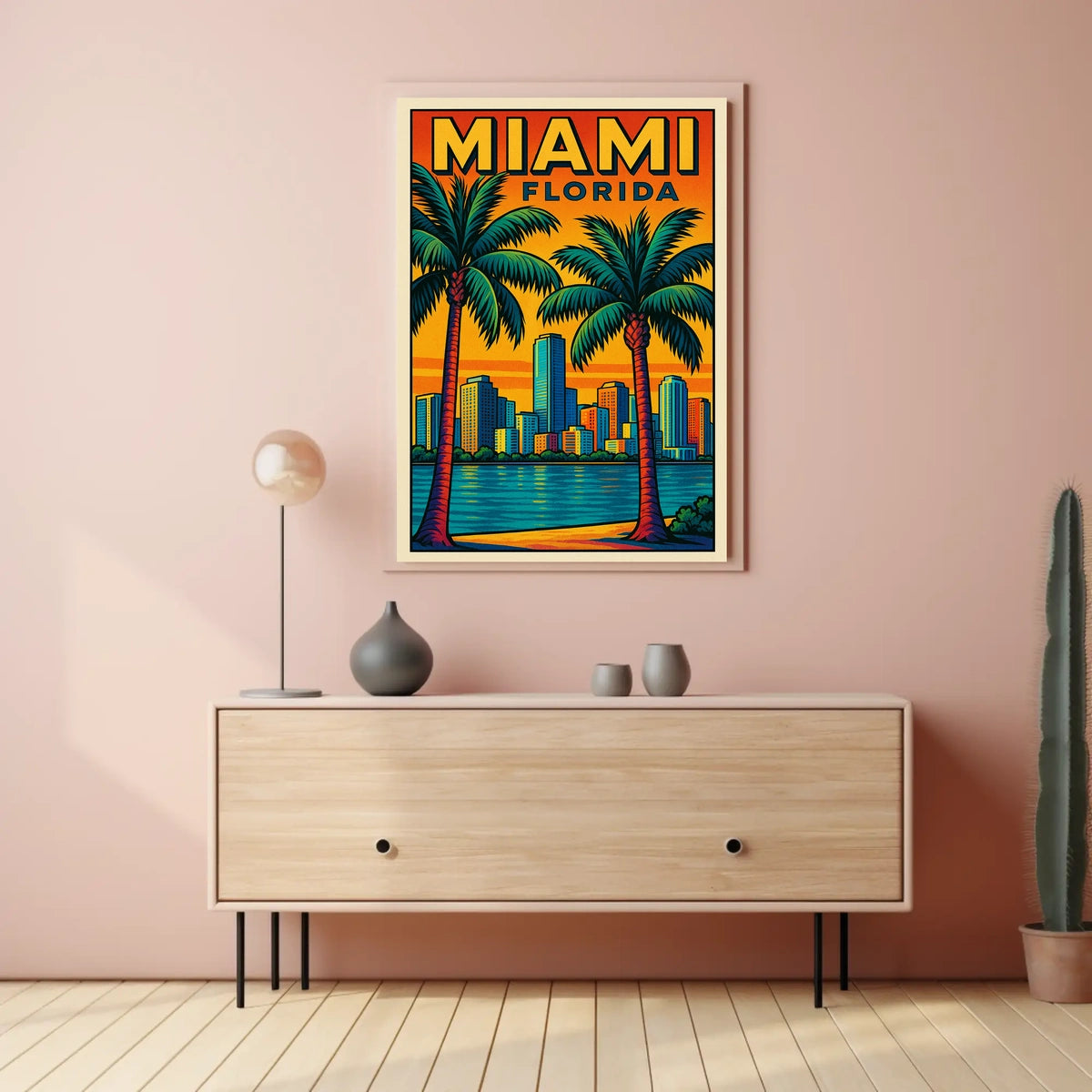 Miami, Florida Vibrant Cityscape Poster