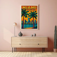 Miami, Florida Vibrant Cityscape Poster