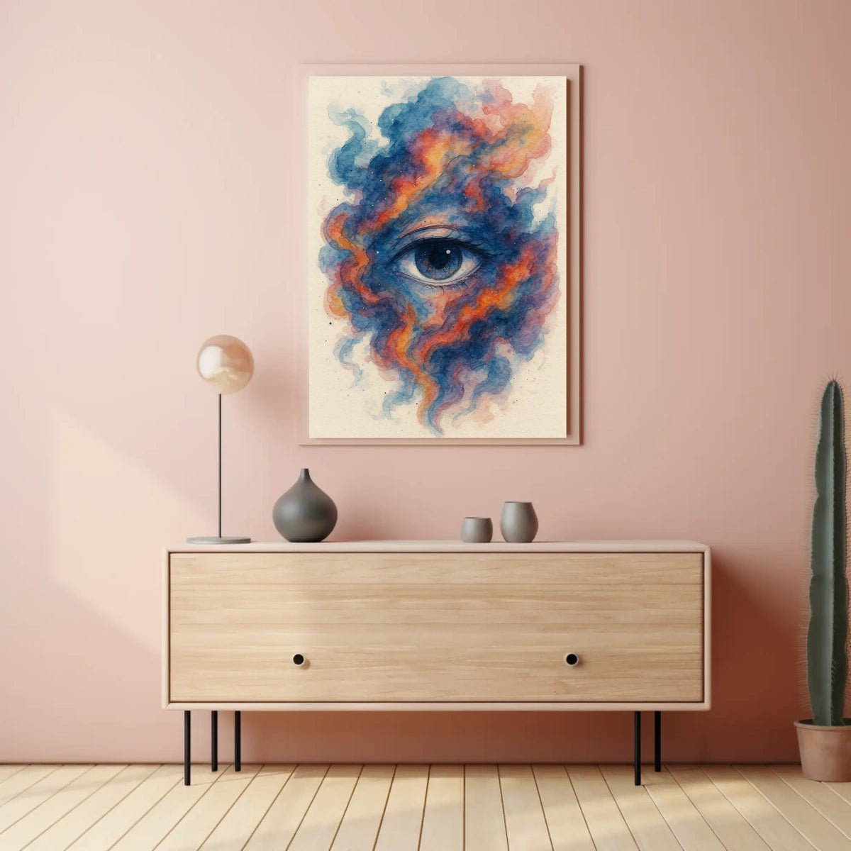 Ethereal Eye Watercolor Abstract Artistic Poster