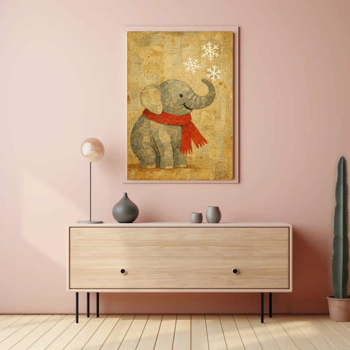 Winter Elephant Delight Poster