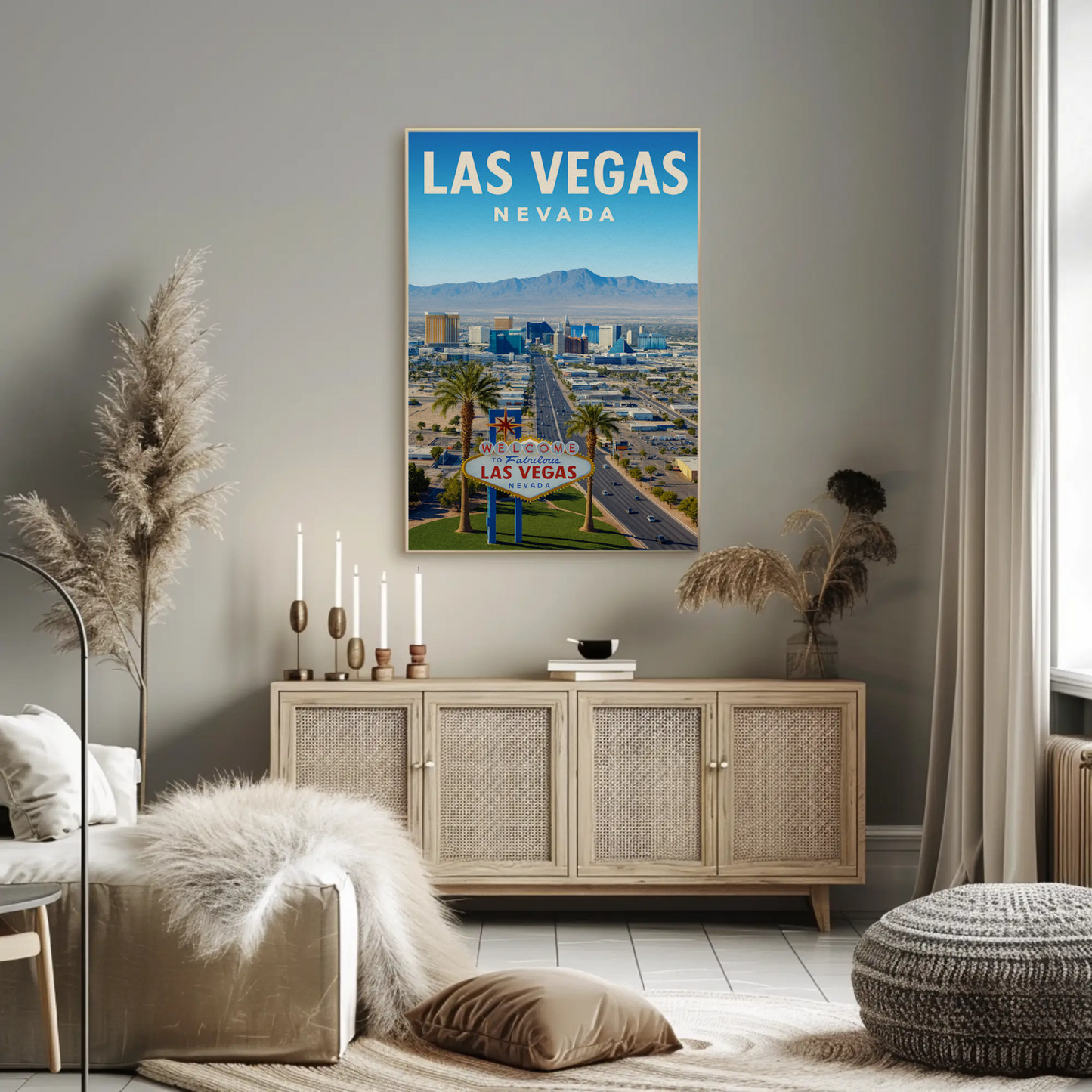 Daytime Las Vegas Nevada Welcome Sign View Poster