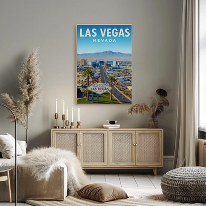 Daytime Las Vegas Nevada Welcome Sign View Poster