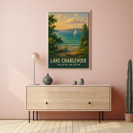 Lake Charlevoix Scenic Travel Poster