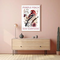 Purple Finch State Bird Art Poster Print