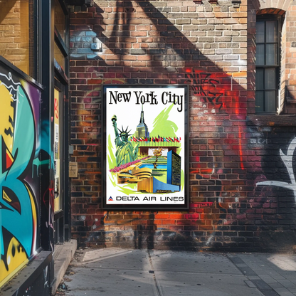 New York City Air Lines Travel Poster