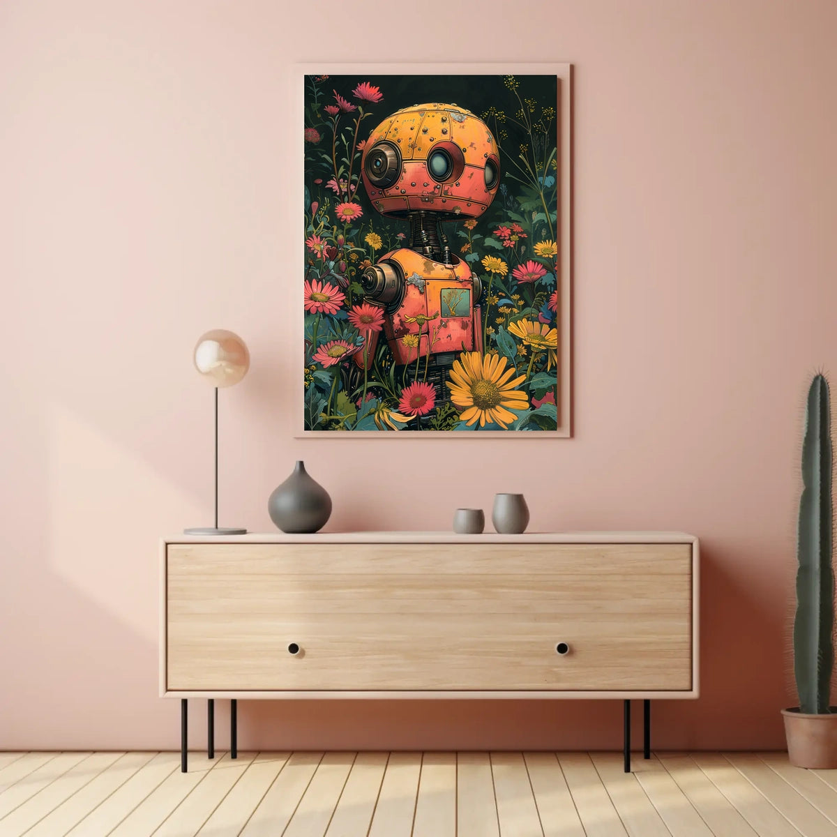 Robot In Bloom Poster