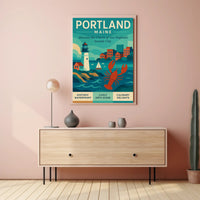 Portland Maine Vintage Travel Poster PosterGoat