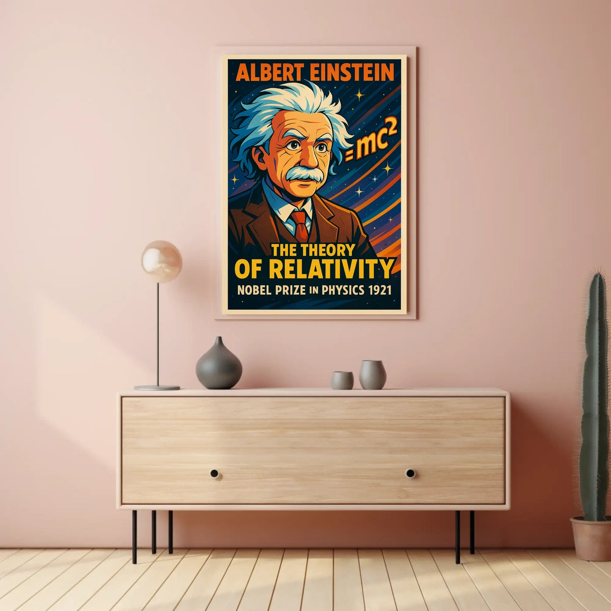 Albert Einstein Nobel Prize 1921 Vintage Science Poster