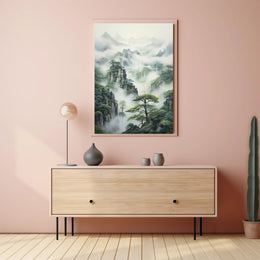 Serene East Asian Landscape Wall Art - Artistic Poster