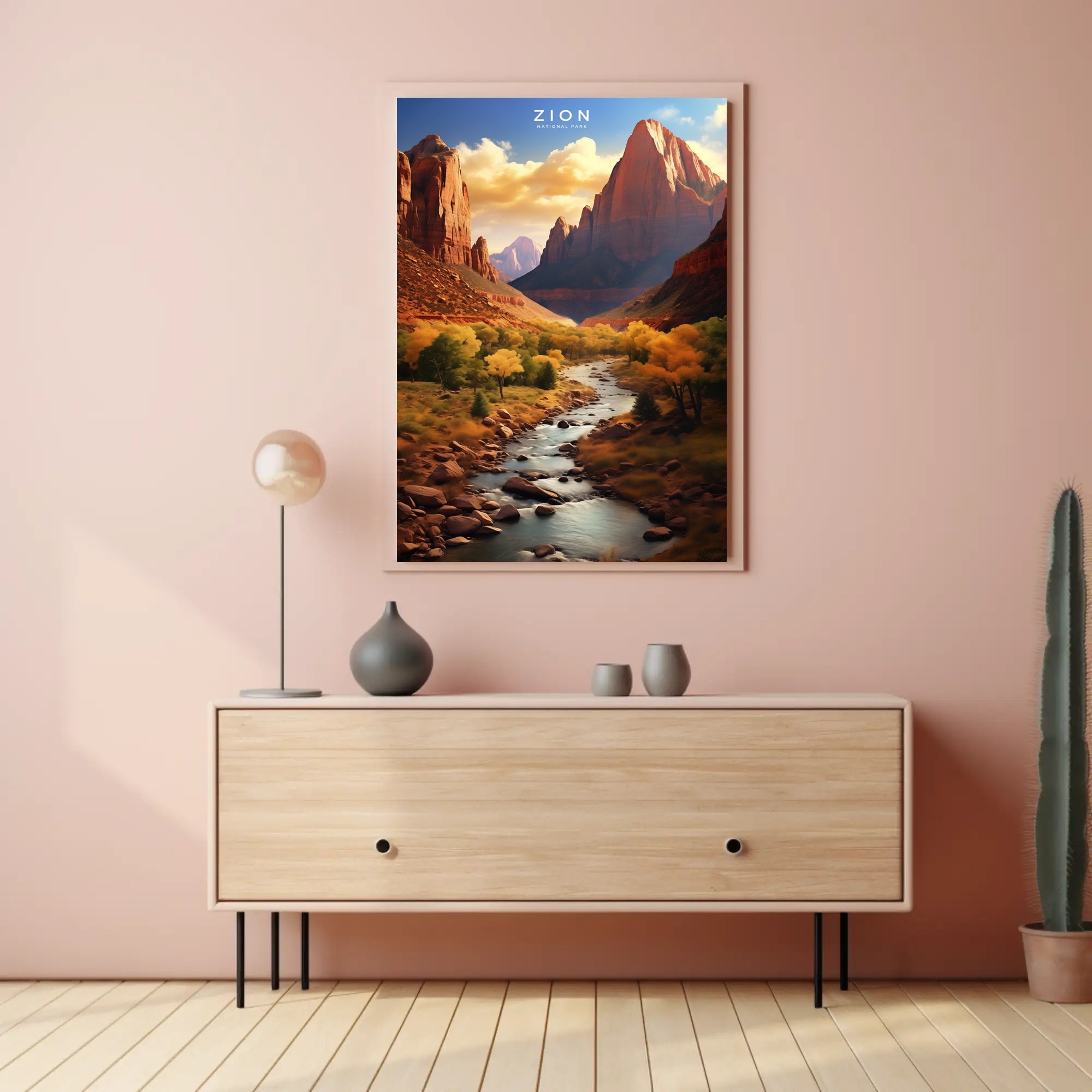 Zion National Park Scenic Travel Poster Print