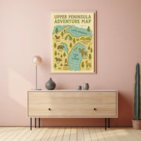 Upper Peninsula Adventure Map Poster
