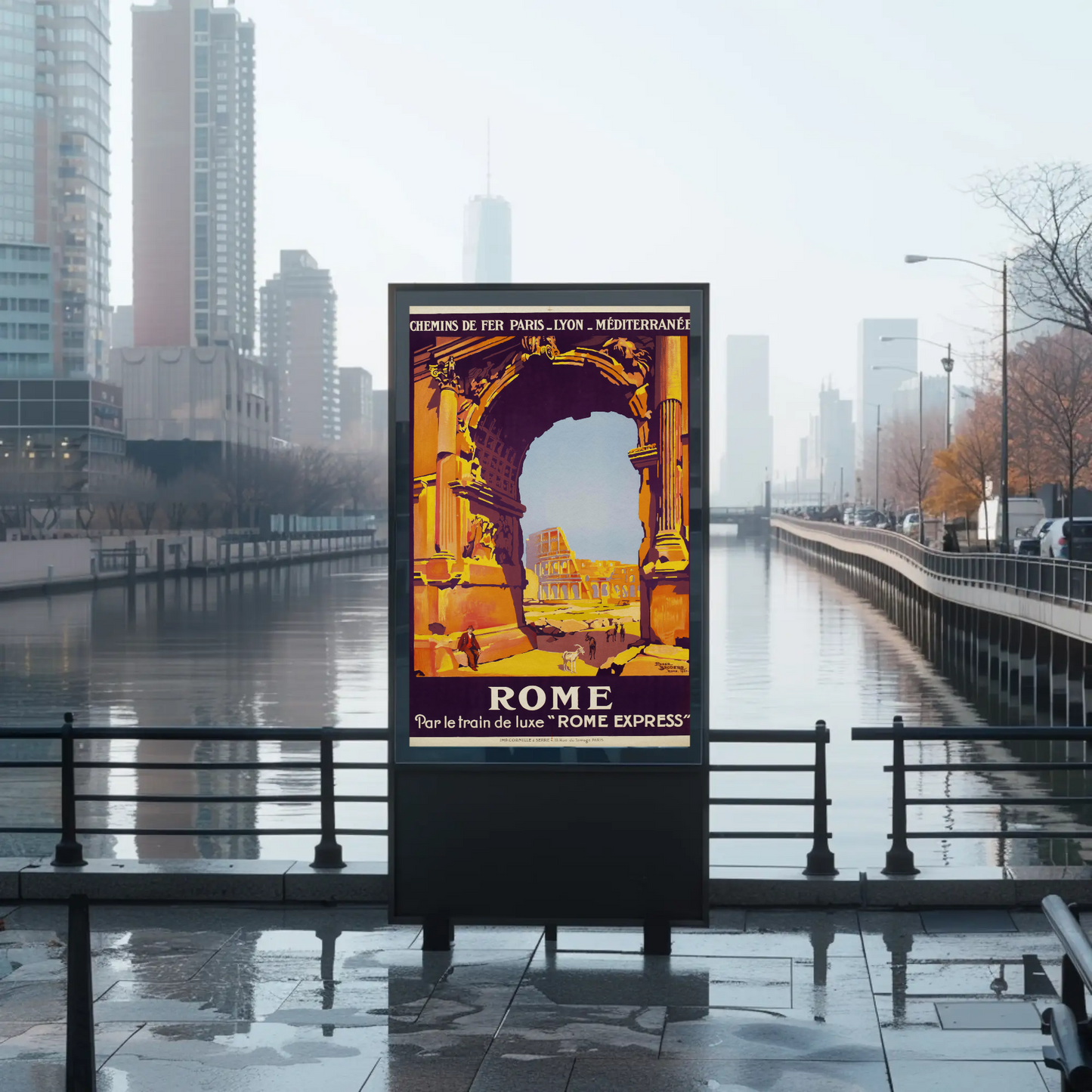 Rome Express - Luxury Train Travel Vintage Travel Poster