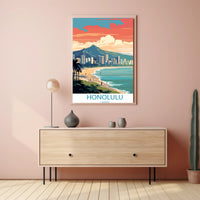 Honolulu Coastal Cityscape Art: Urban or Cityscape Poster