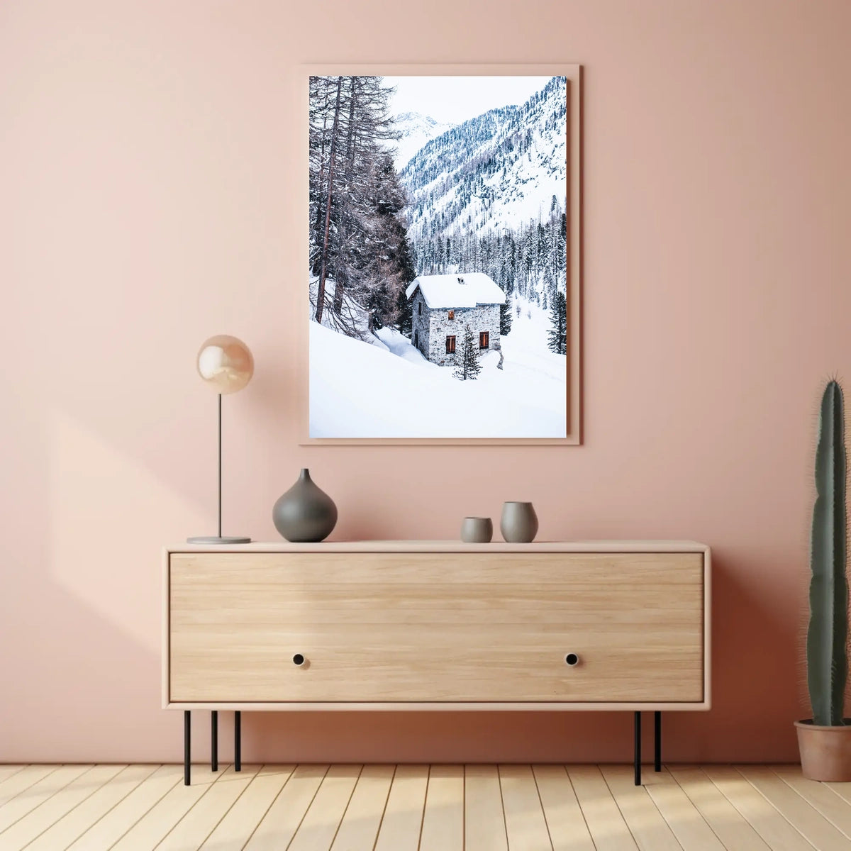 Winter Retreat in the Mountains Poster