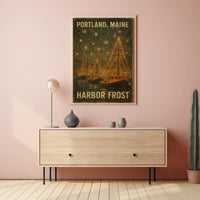 Portland, Maine Harbor Frost Poster
