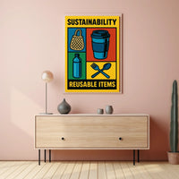 Sustainability Reusable Items Poster