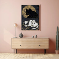 Mystical Cats Moonlight Fantasy or Mythology Poster PosterGoat