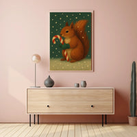 Festive Squirrel Delight Poster