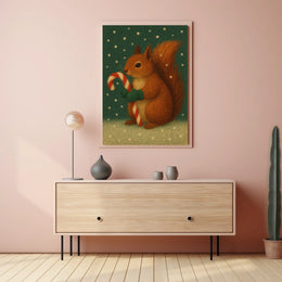 Festive Squirrel Delight Poster