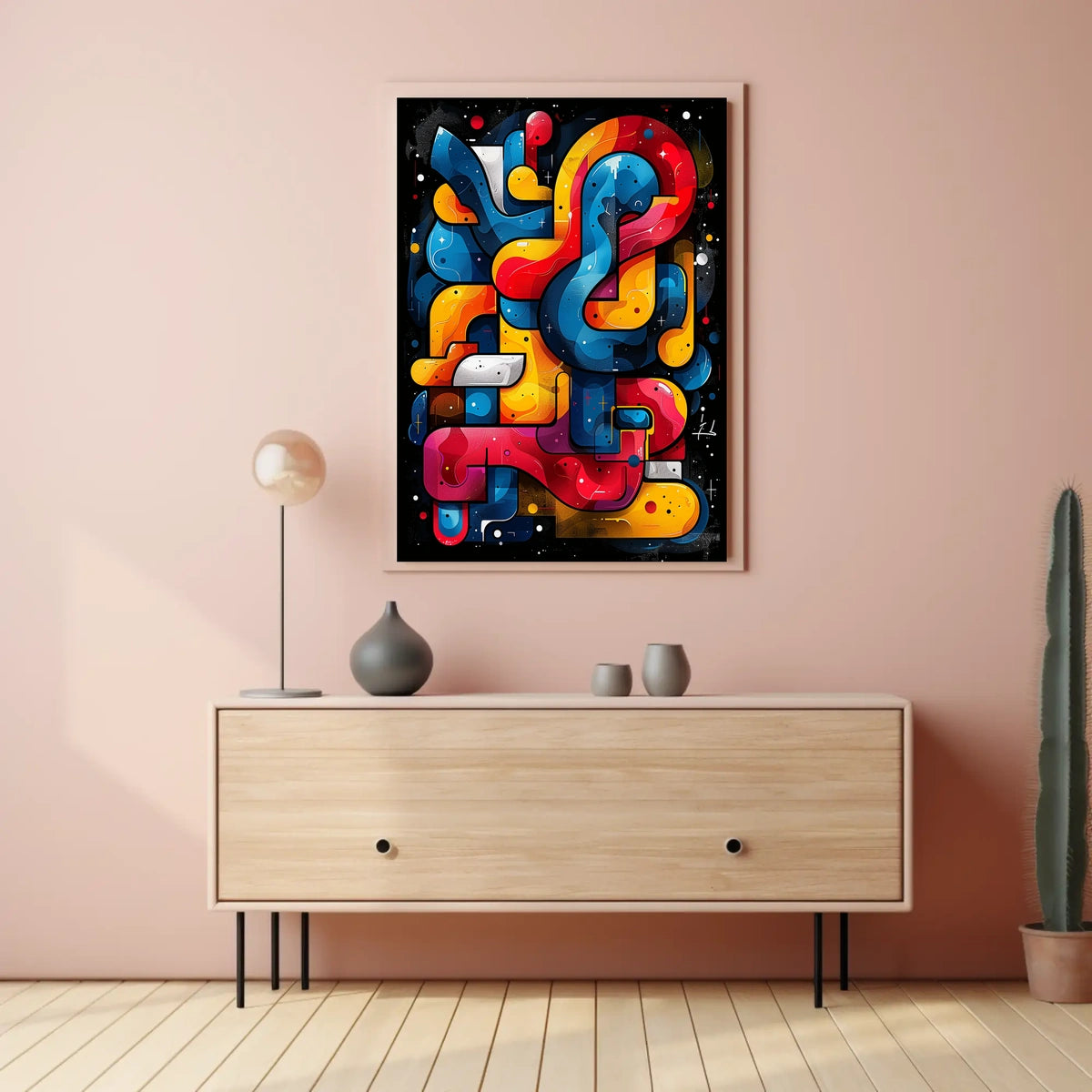 Colorful Abstract Maze Abstract Poster