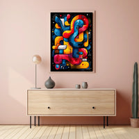Colorful Abstract Maze Abstract Poster