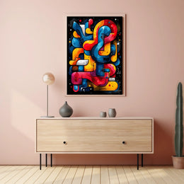 Colorful Abstract Maze Abstract Poster