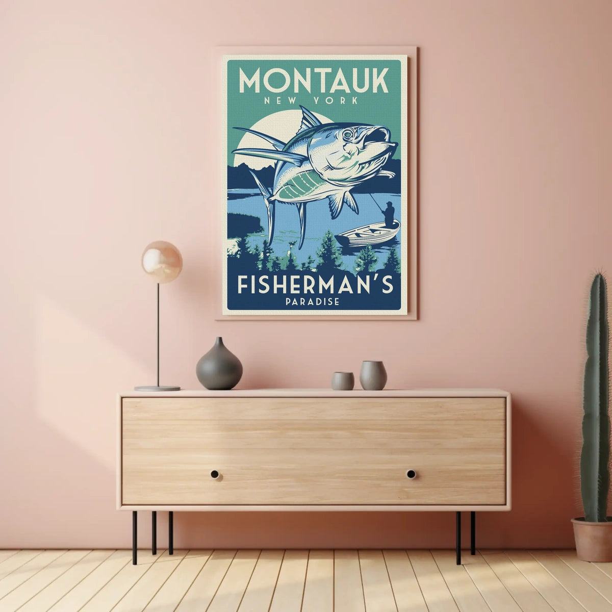Montauk Fisherman’s Paradise Retro Travel Poster